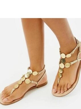 Lilly Pulitzer Palermo coin sandals beach themed sz7.5